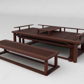 中式贵妃椅3D模型下载